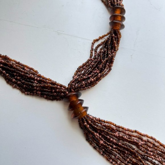 Beaded Retro Necklace Statement Piece - Picture 2 of 3